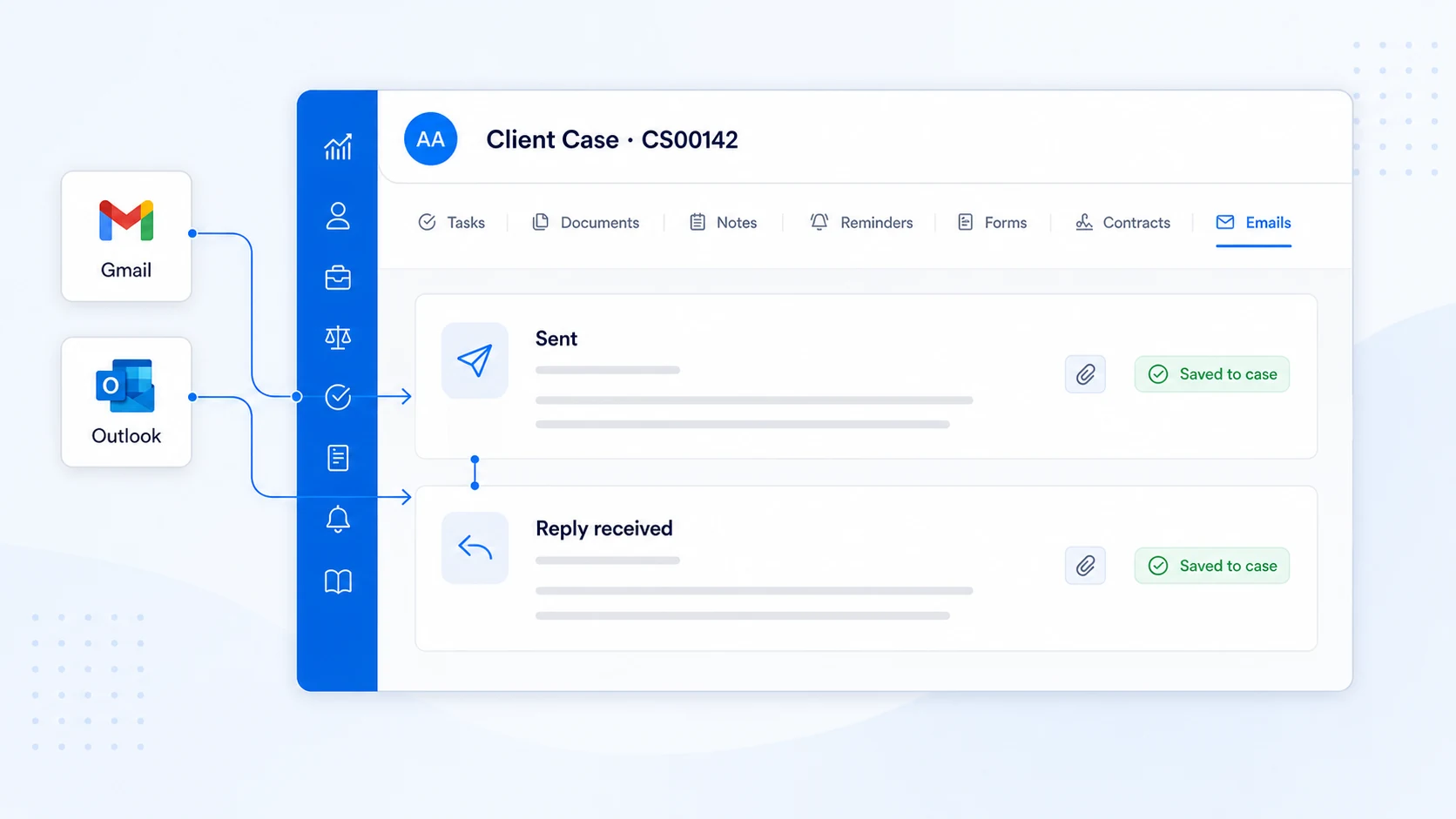 How to Keep Gmail and Outlook Emails With the Correct Client Case
